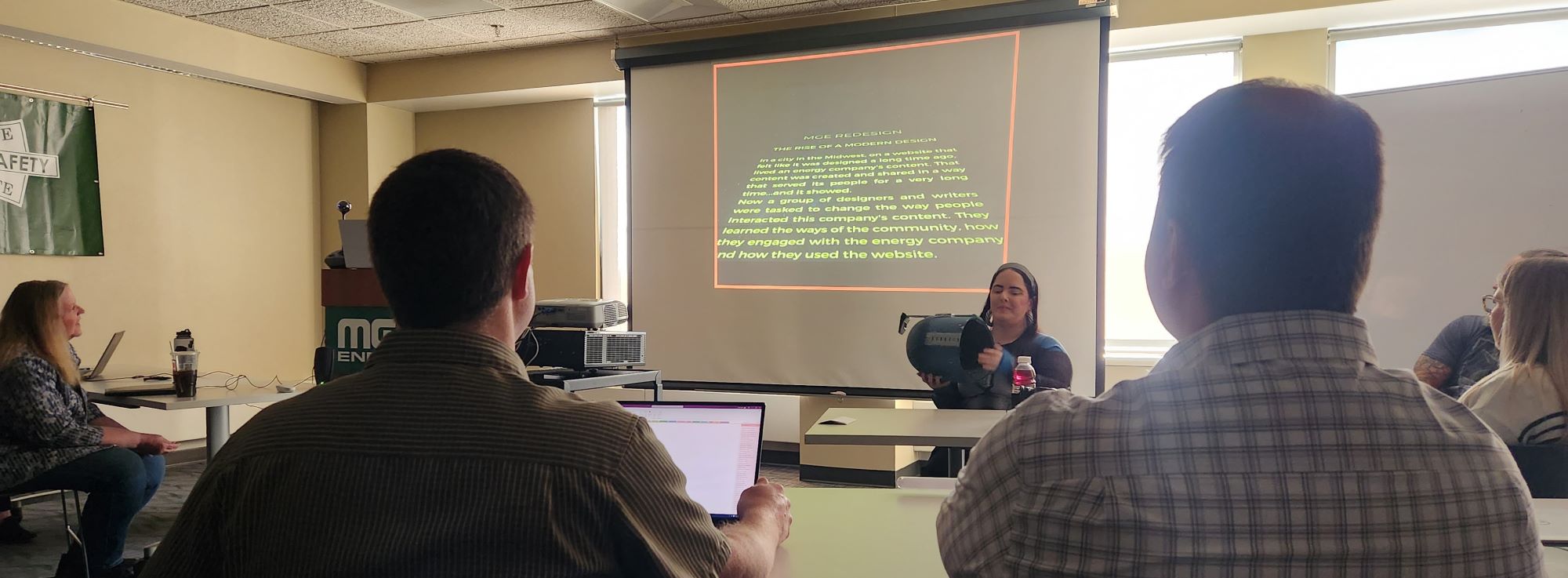 Group of people presenting at the user group.