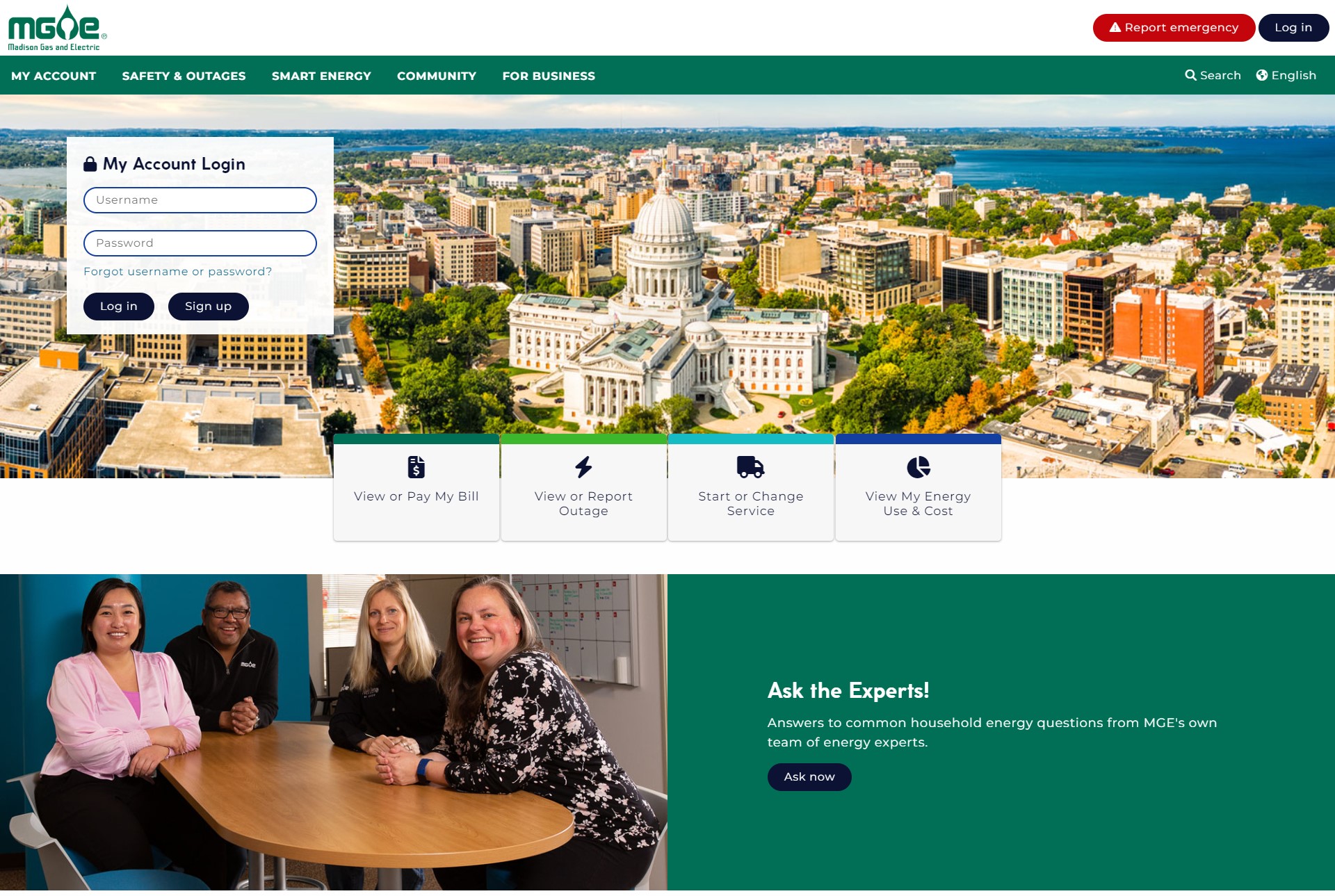 New MGE website homepage